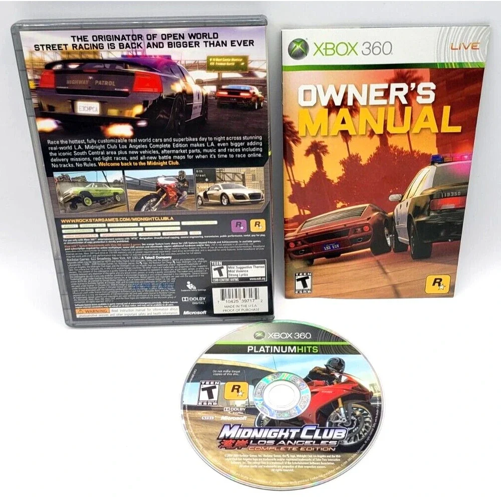 MIDNIGHT CLUB LOS ANGELES COMPLETE EDITION  XBOX 360 GAME CIB COMPLETE IN‎ BOX
